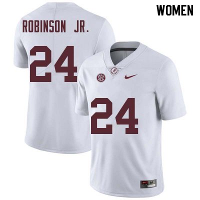 NCAA Women's Alabama Crimson Tide #24 Brian Robinson Jr. Stitched College Nike Authentic White Football Jersey SO17H23LZ